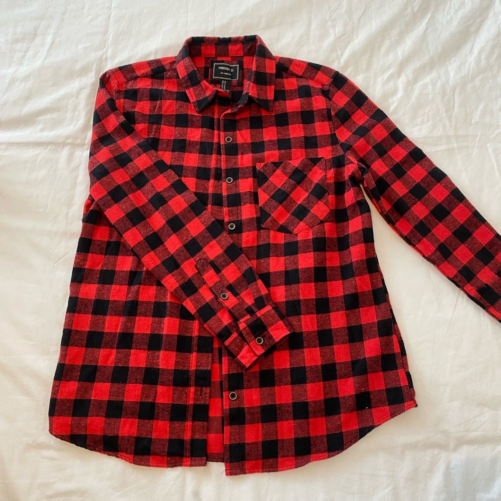 Flannel Button-Up Shirt